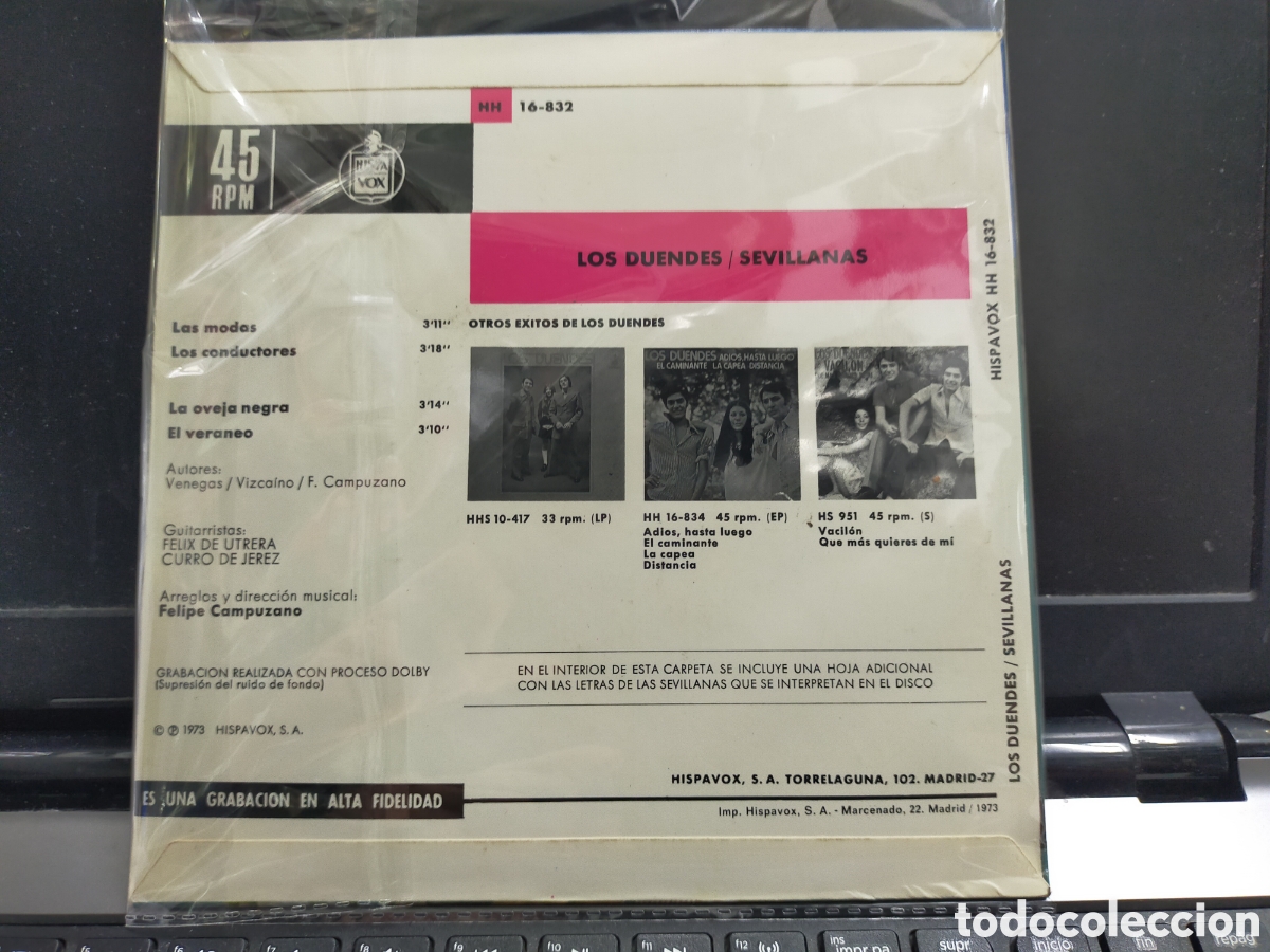 Discos de vinilo: Los duendes ep las modas + 3 1973 - Foto 2