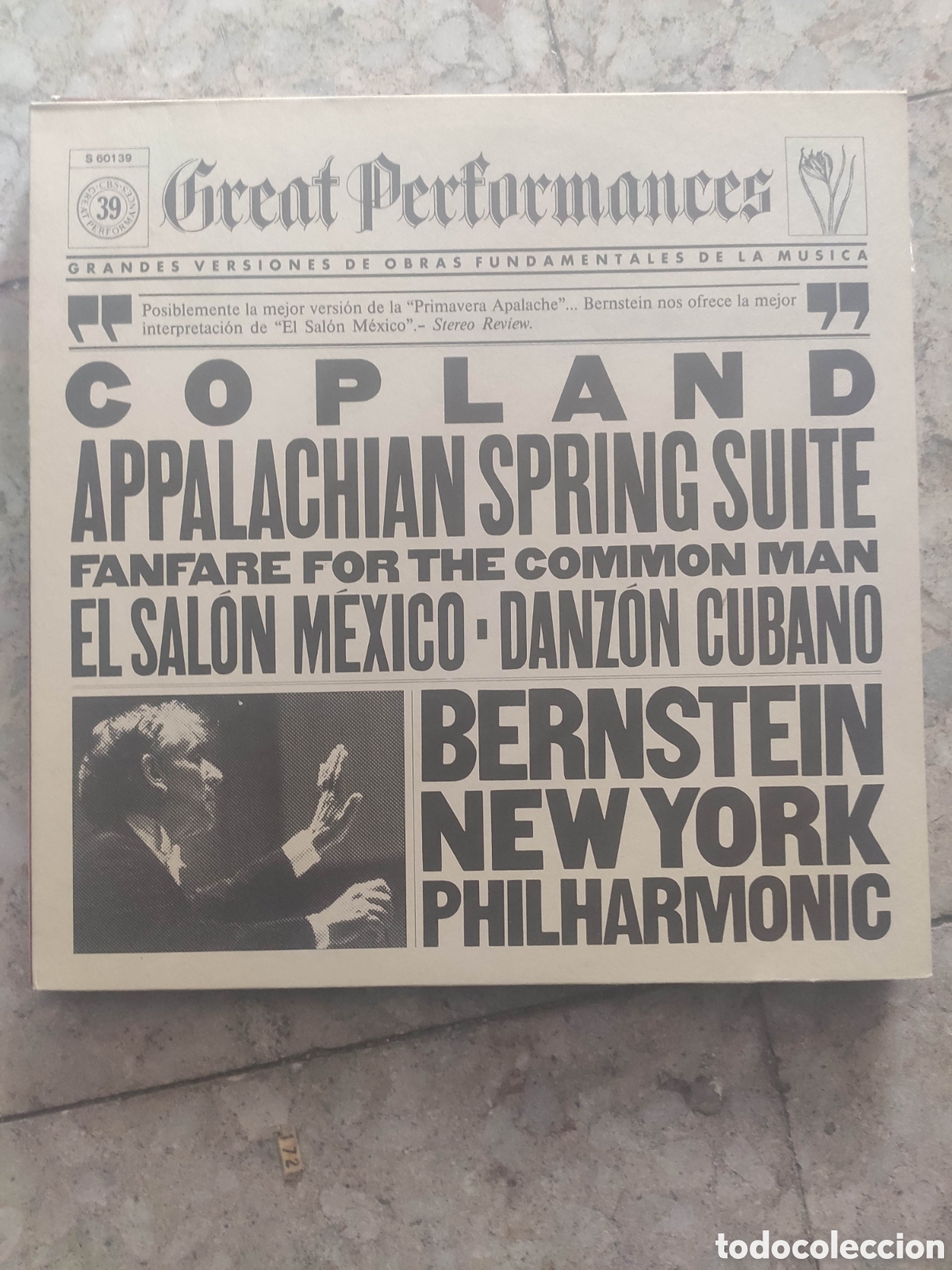 Discos de vinil: COPLAND APPALACHIAN. SPRING SUITE. FANFARE COMMON MAN SALON MEXICO DANZON CUBANO BERNSTEIN CBS 1984