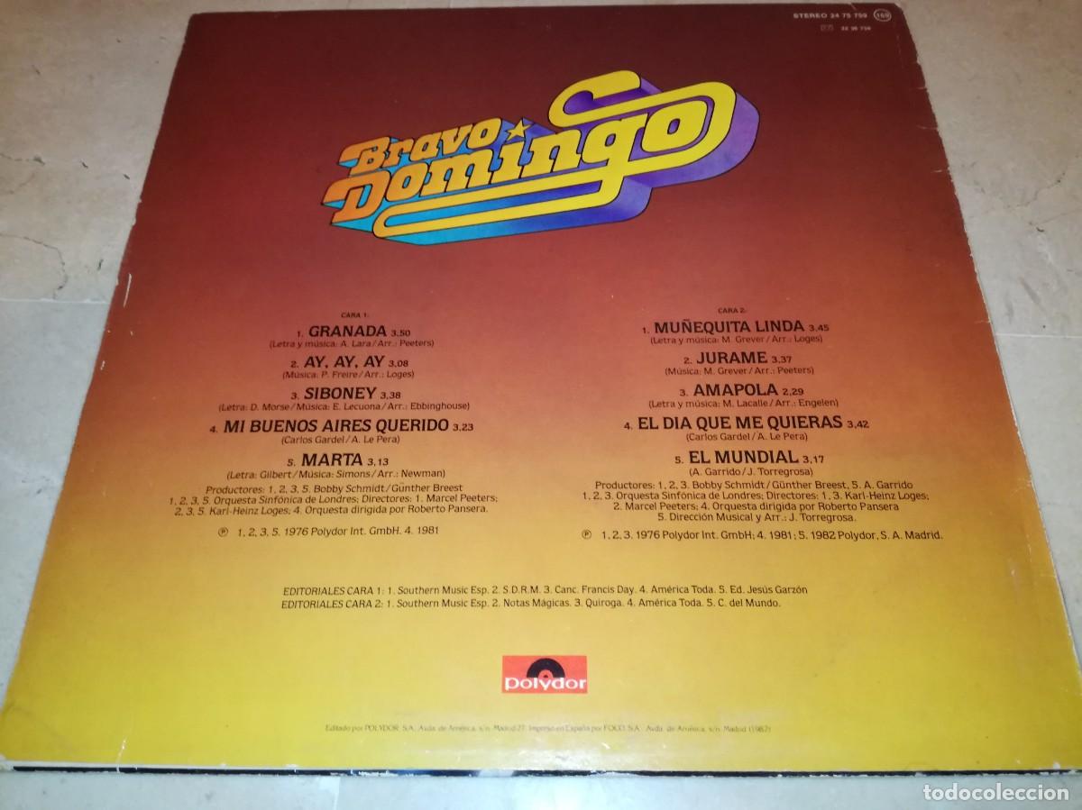Discos de vinilo: PLACIDO DOMINGO-BRAVO DOMINGO - Foto 2
