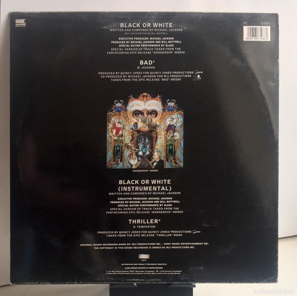 Discos de vinilo: Michael Jackson - Black Or White - MAXI 12&rdquo; - Foto 2