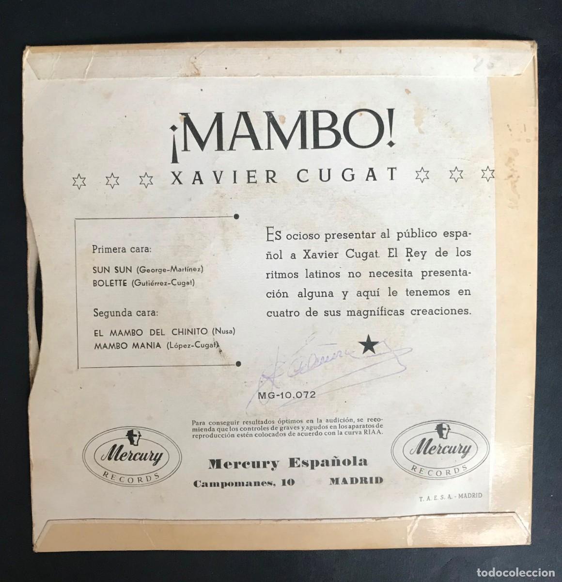 Discos de vinilo: XABER CUGAT - Mambo! - EP MERCURY - Foto 2