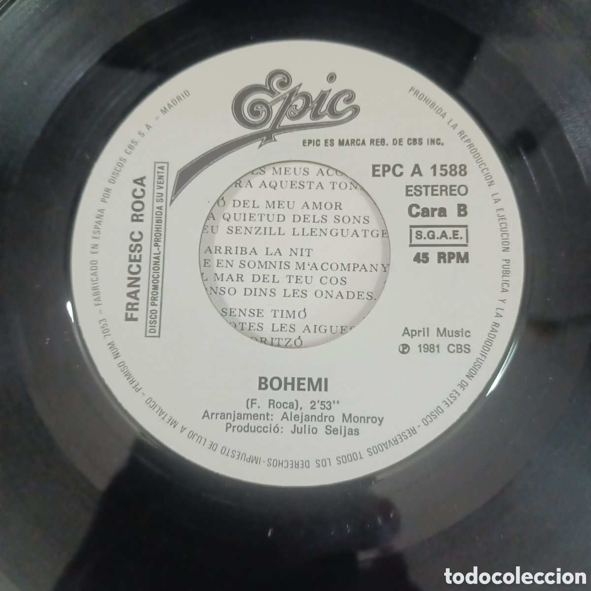 Discos de vinilo: FRANCESC ROCA - AMOR DE MARINADA 1981 SINGLE PROMO - Foto 5