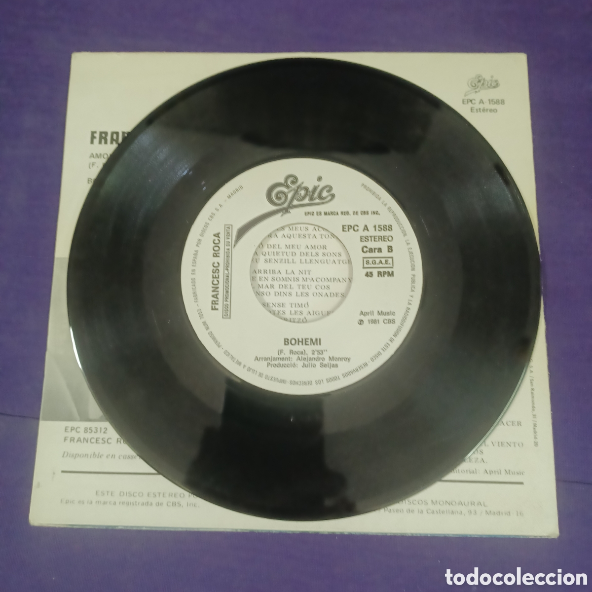 Discos de vinilo: FRANCESC ROCA - AMOR DE MARINADA 1981 SINGLE PROMO - Foto 6