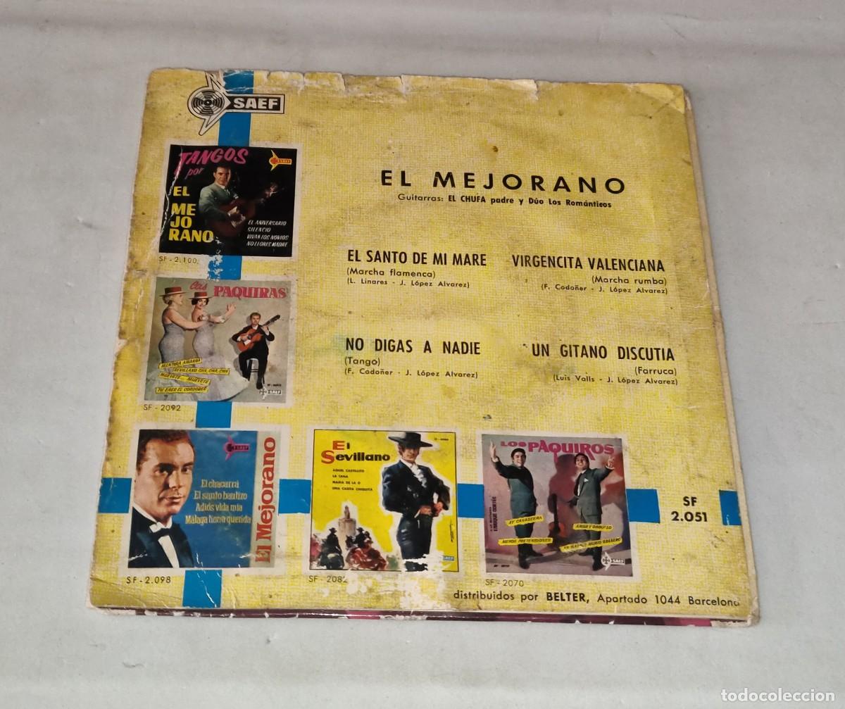 Discos de vinilo: EP &bull; EL MEJORANO (El santo de mi mare) SAEF - Foto 2