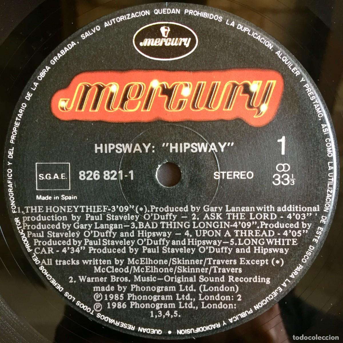 Discos de vinilo: HIPSWAY : HIPSWAY [MERCURY - ESP 1986] LP - Foto 4