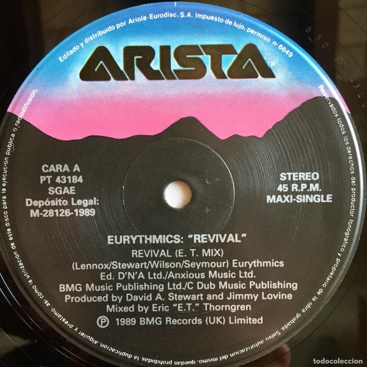 Discos de vinilo: EURYTHMICS : REVIVAL [RCA - ESP 1988] 12&rdquo; - Foto 3