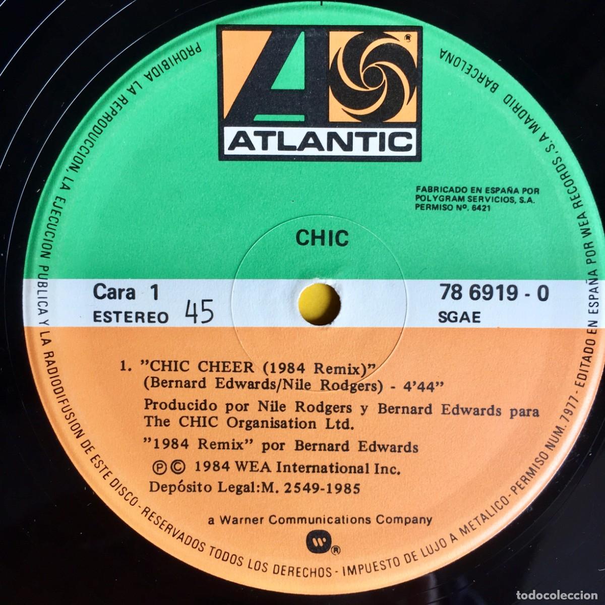 Discos de vinilo: CHIC : CHIC CHEER [ATLANTIC - ESP 1984] 12&rdquo; - Foto 3
