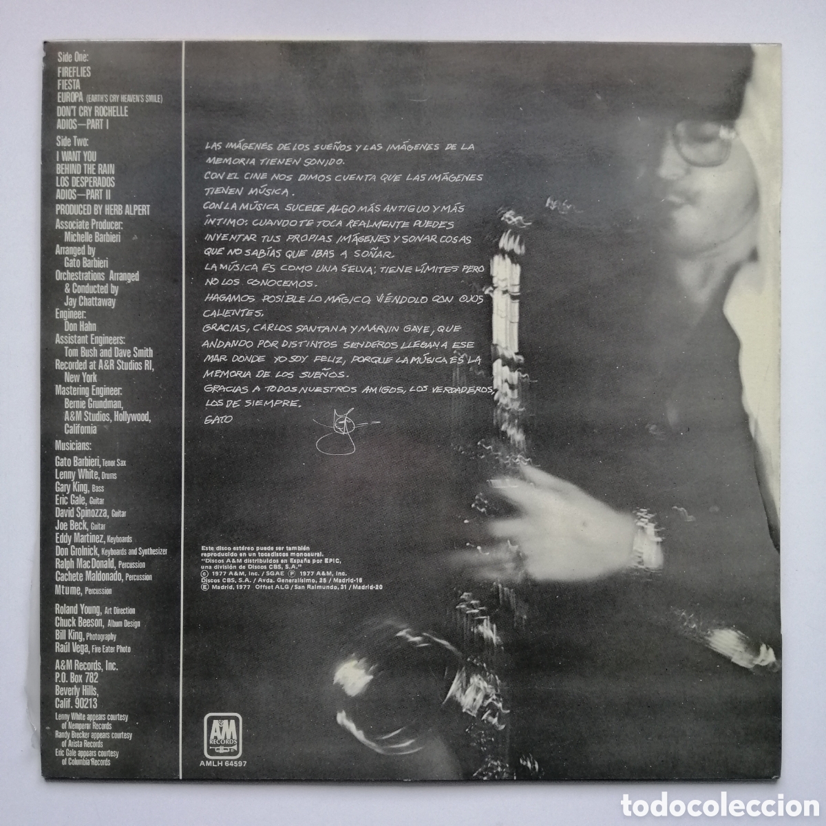 Discos de vinilo: Gato barbieri caliente vinilo - Foto 2