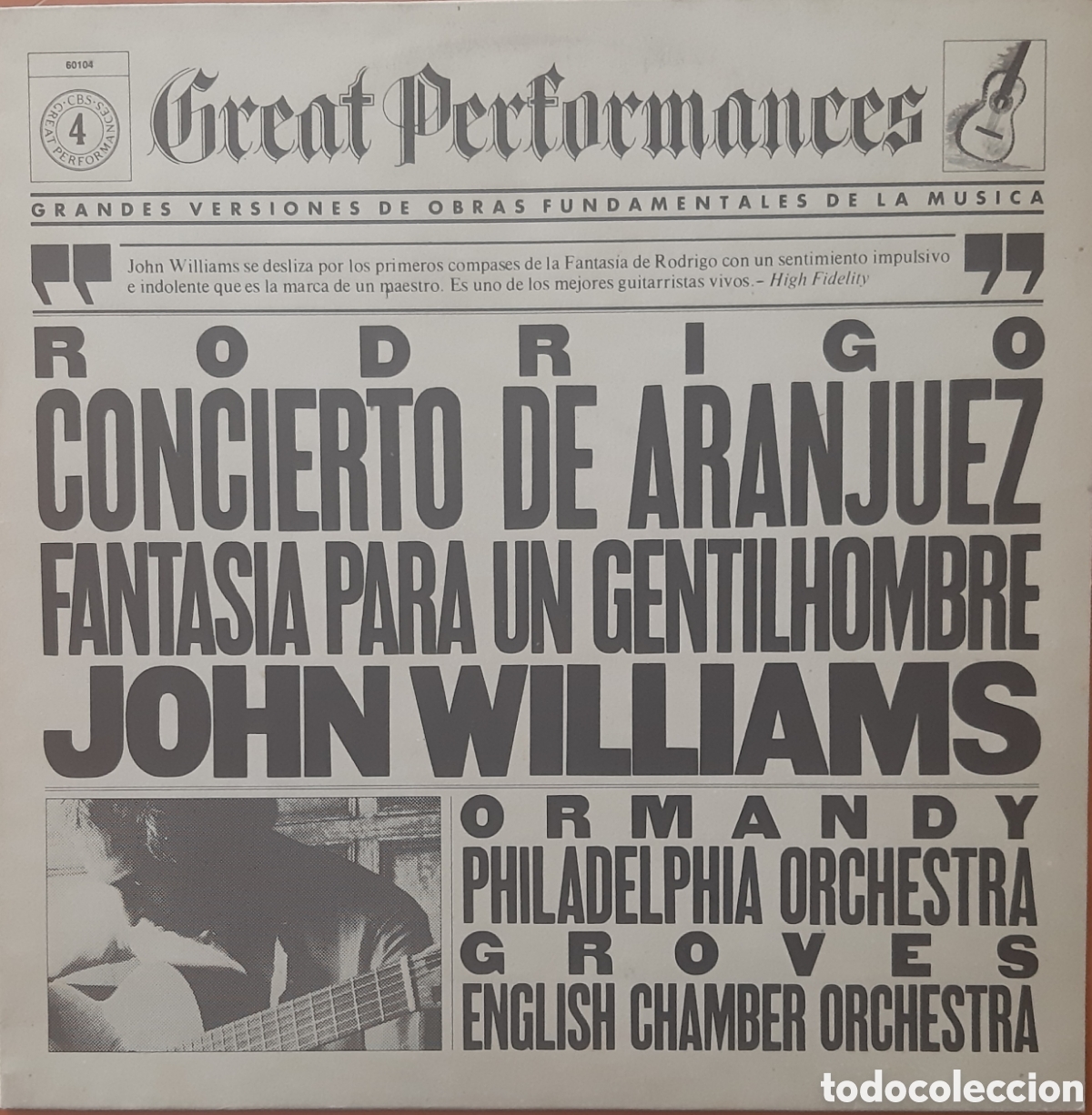 Discos de vinilo: Concierto de Aranjuez. LP. John Williams. Great Performances. - Foto 1
