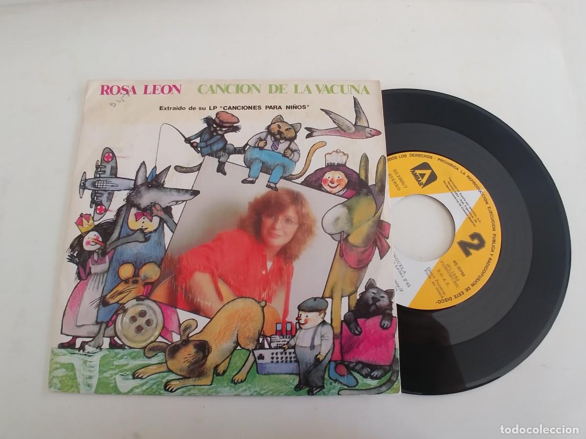 Discos de vinilo: ROSA LEON-SINGLE CANCION DE LA VACUNA - Foto 1