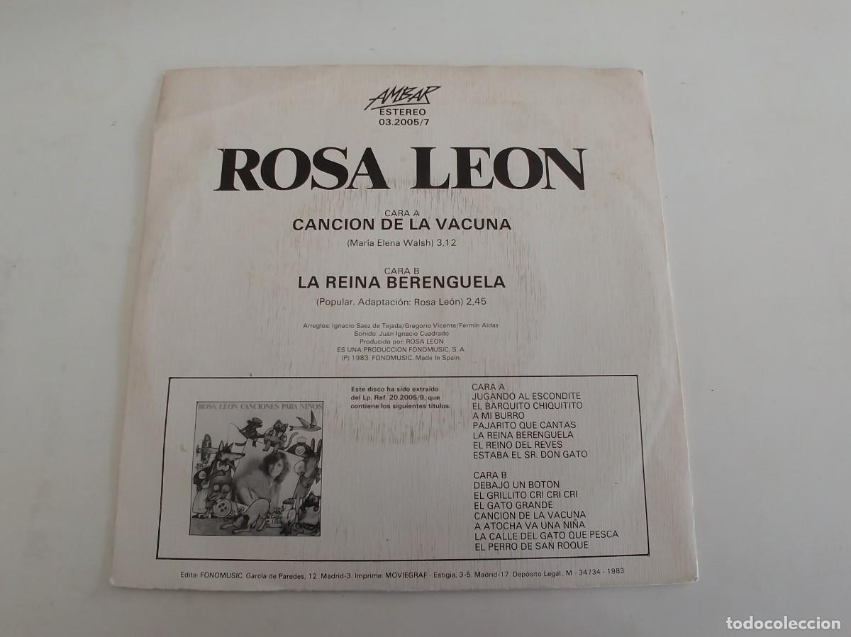 Discos de vinilo: ROSA LEON-SINGLE CANCION DE LA VACUNA - Foto 2