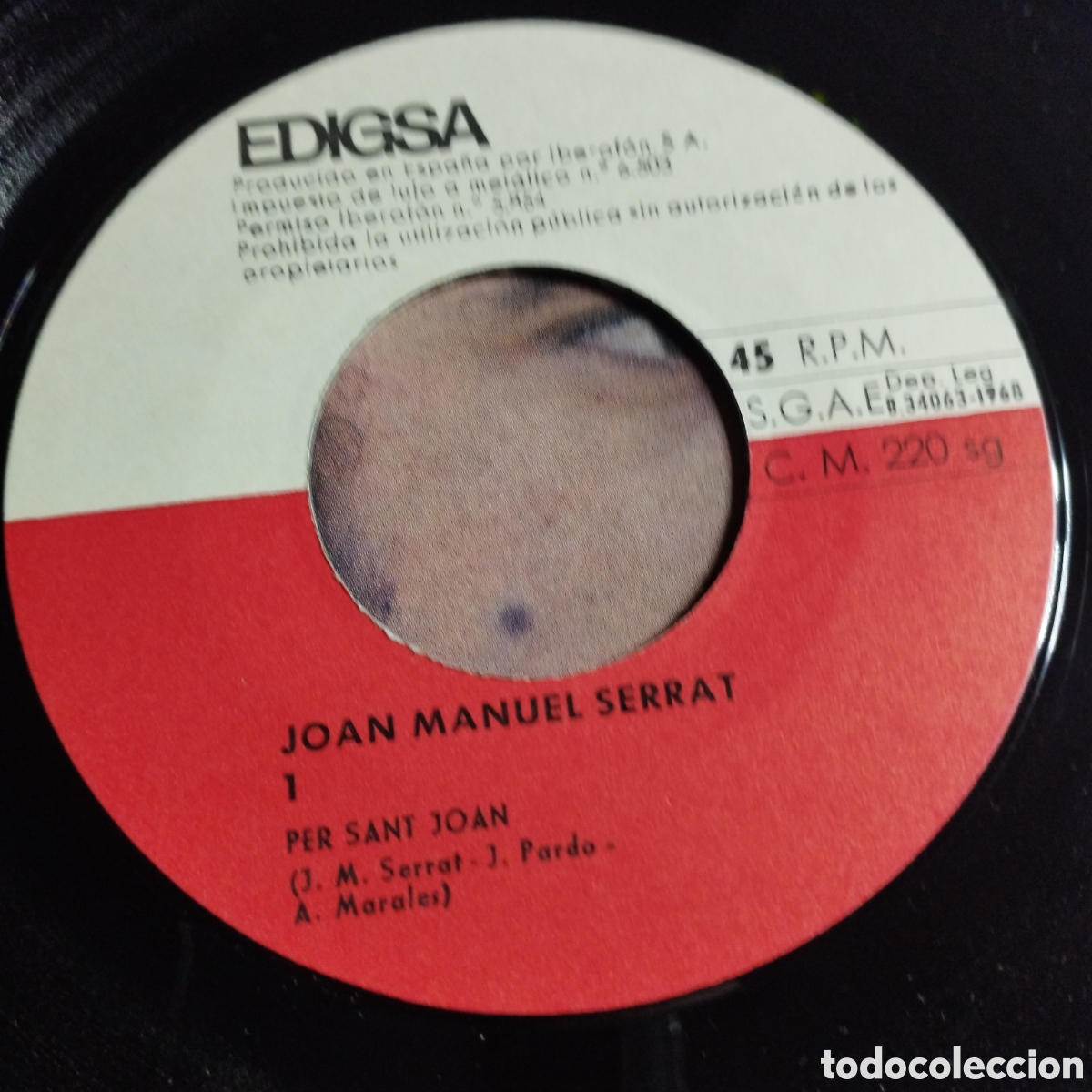 Discos de vinilo: Single 7&rdquo; Joan Manuel Serrat 1968 Per sant Joan + Marta. - Foto 4