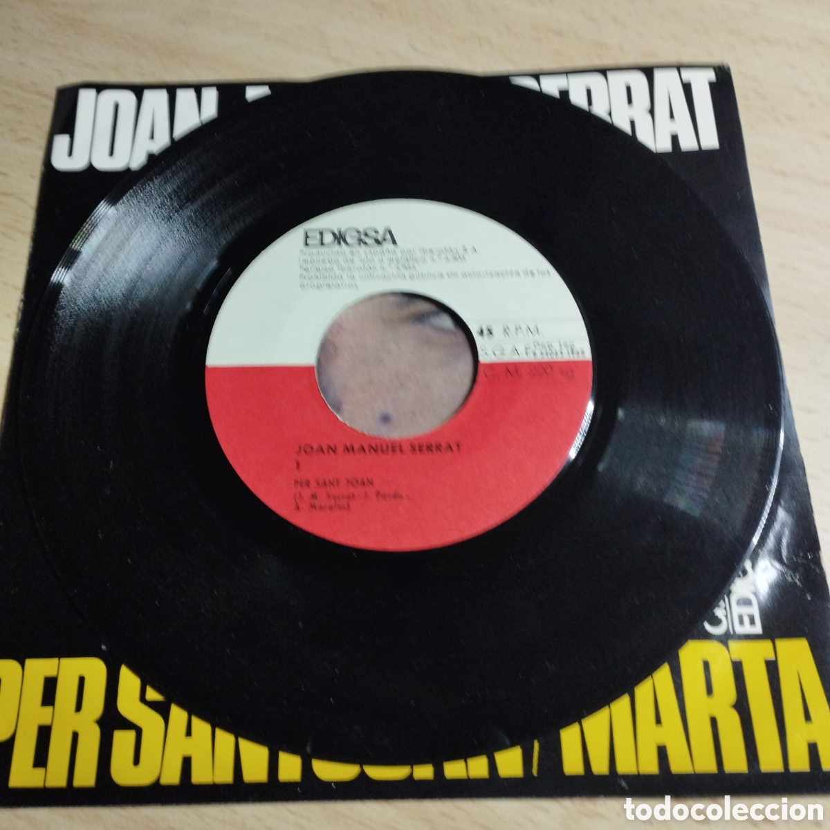 Discos de vinilo: Single 7&rdquo; Joan Manuel Serrat 1968 Per sant Joan + Marta. - Foto 5