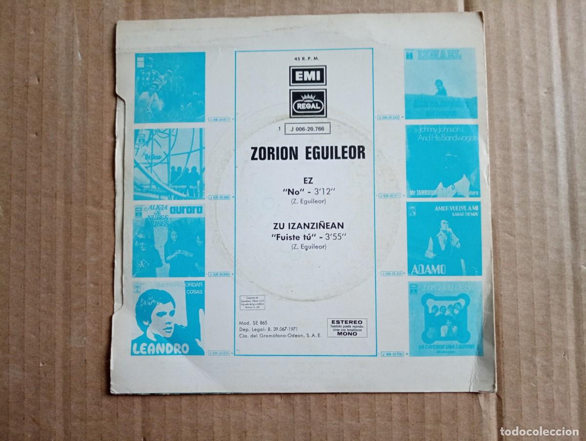 Discos de vinilo: ZORION EGUILEOR - EZ SINGLE 1971 - Foto 3