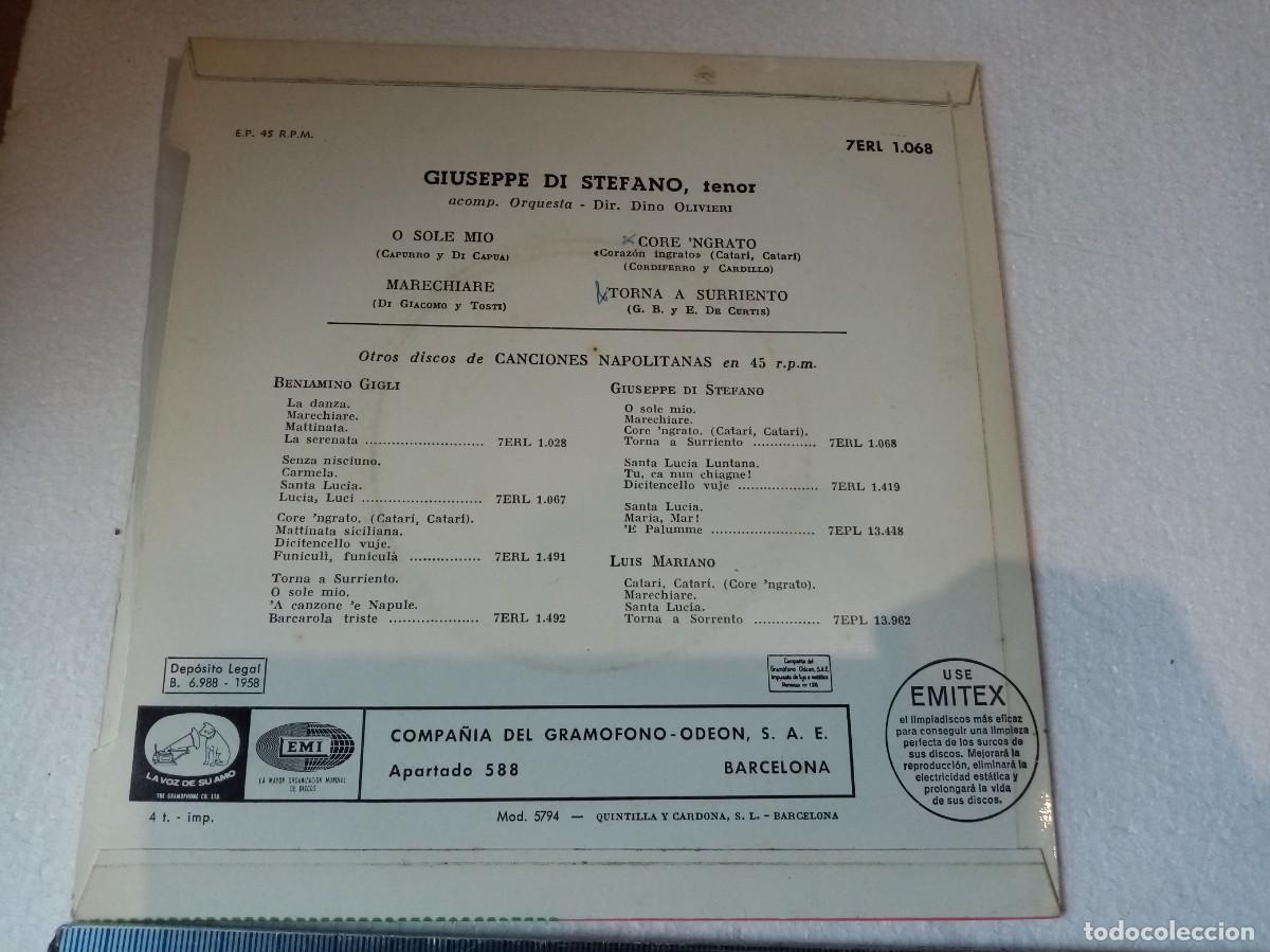 Discos de vinilo: SINGLE DE VINILO - GIUSEPPE DI STEFANO - . MUSICA - Foto 3