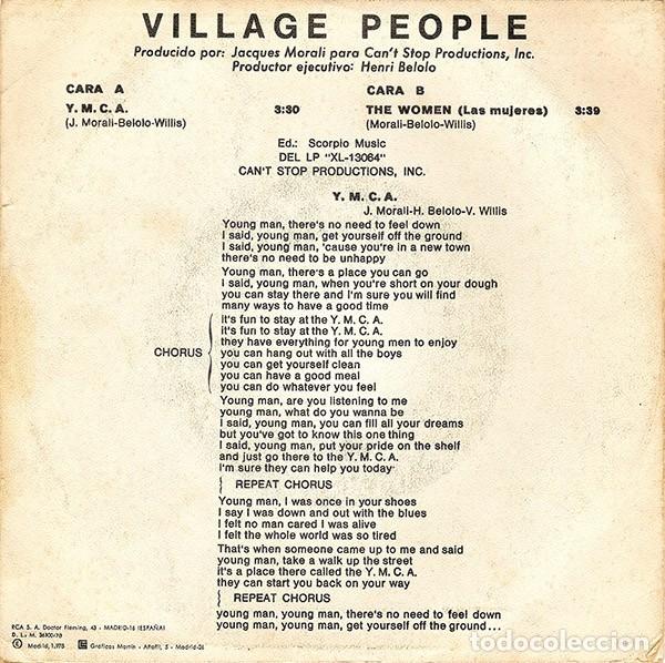 Discos de vinilo: Village People &ndash; Y. M. C. A. - Foto 2