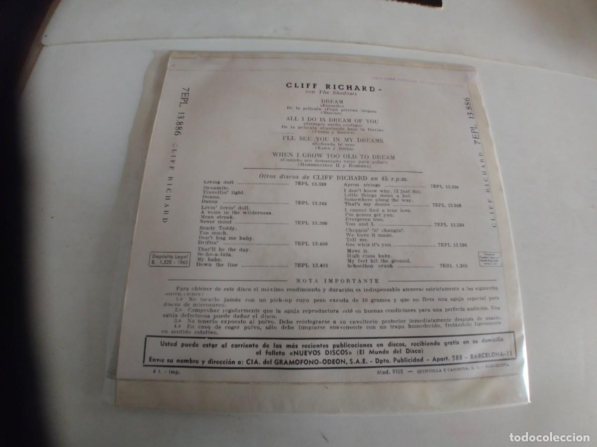 Discos de vinilo: CILFF RICHARD-EP DREAM +3 - Foto 2