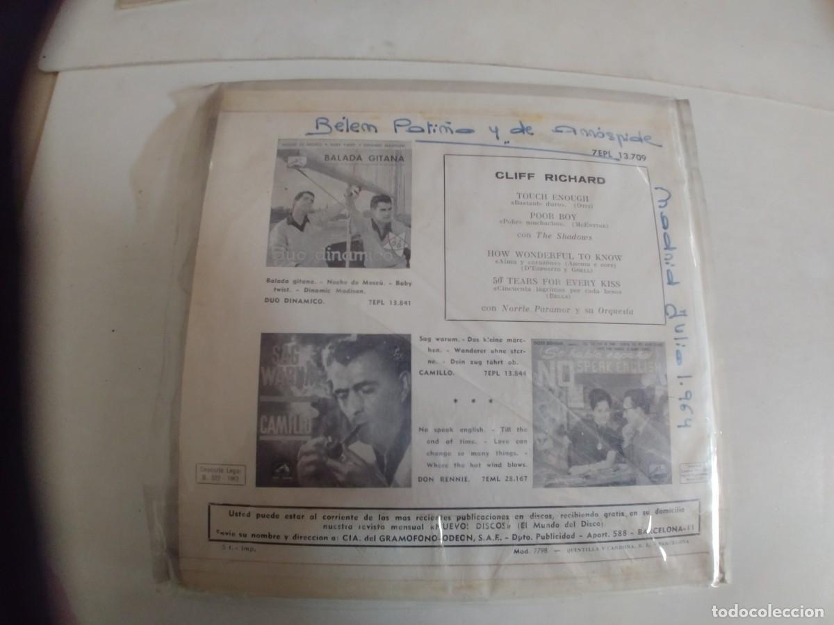 Discos de vinilo: CLIFF RICHARD-EP TOUCH ENOUGH +3 - Foto 2