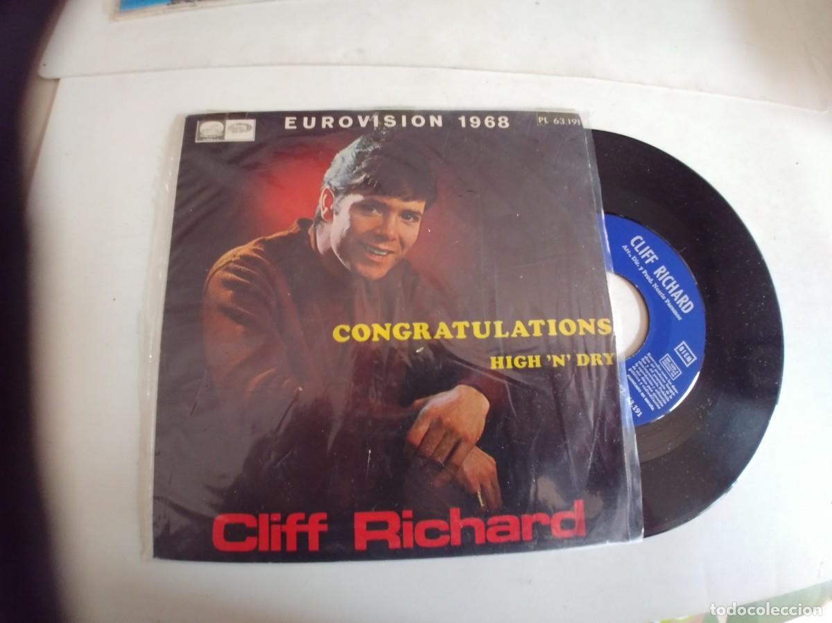 Discos de vinilo: CLIFF RICHARD-SINGLE CONGRATULATIONS - Foto 1
