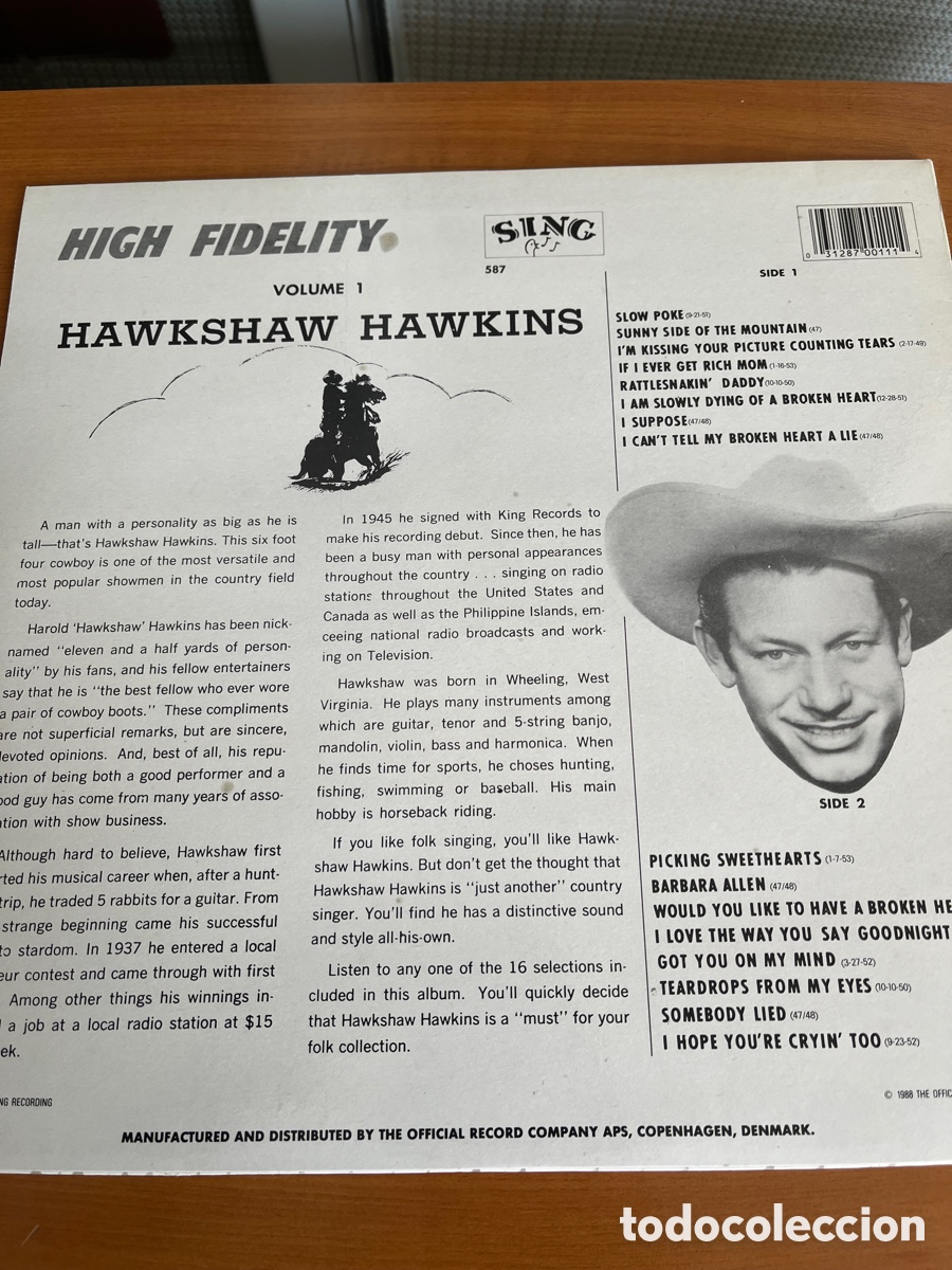 Discos de vinilo: Hawkshaw Hawkins - Volume 1 - Foto 2