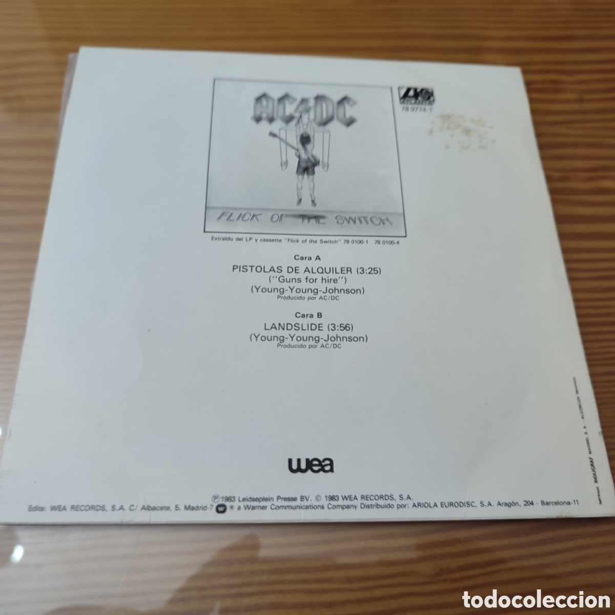 Discos de vinilo: Disco vinilo single de AC/DC &rdquo; Guns For Here &rdquo; (Pistolas De Alquiler) - Foto 2