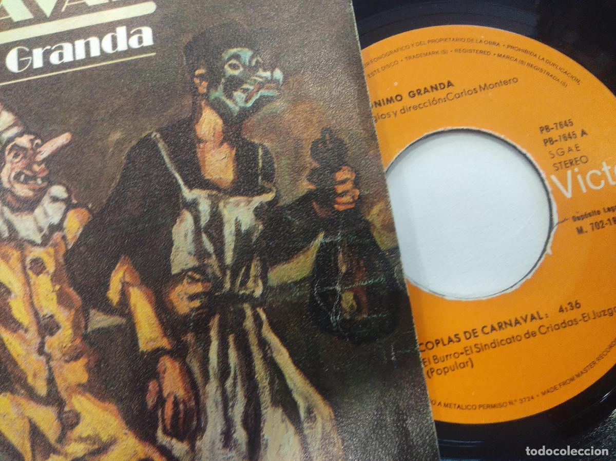 Discos de vinilo: JERONIMO GRANDA/COPLAS DE CARNAVAL/SINGLE. - Foto 2