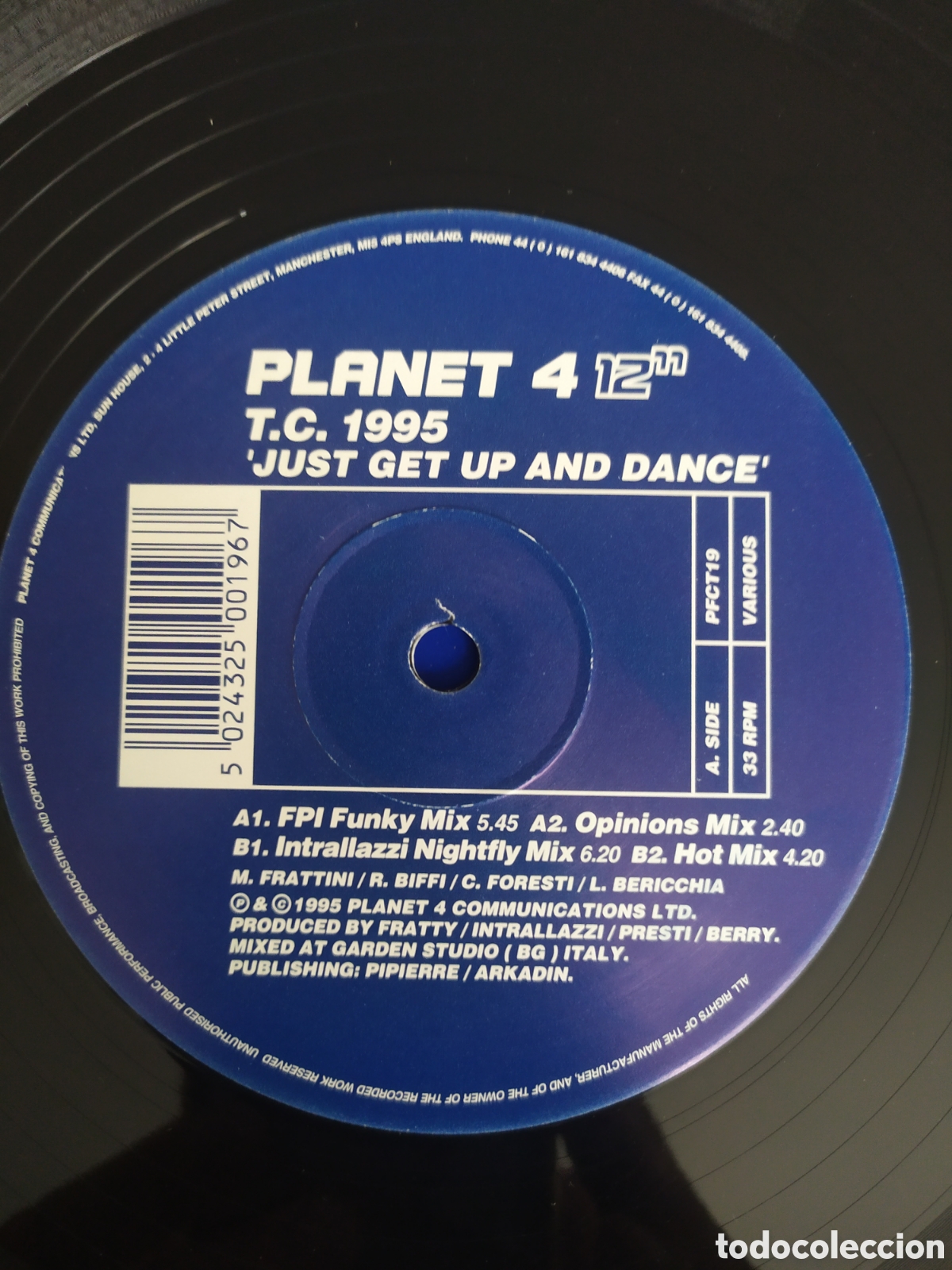 Discos de vinilo: Maxi single T.C. 1995. Just Get Up And Dance - Foto 3