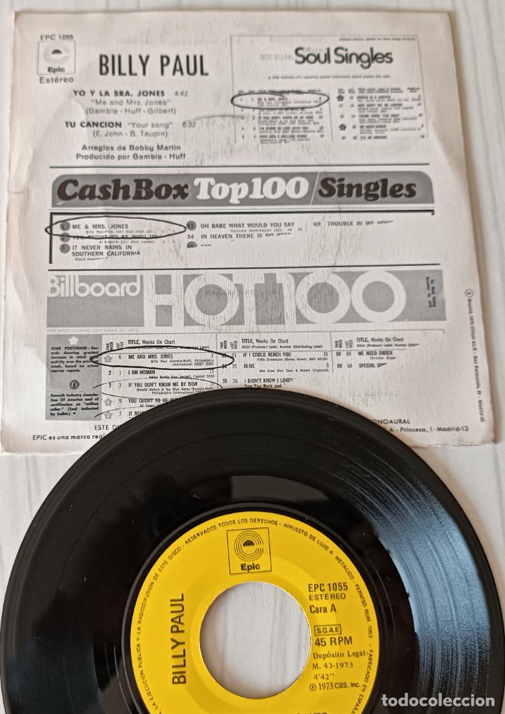 Discos de vinilo: BILLY PAUL - YO Y LA SRA. JONES EPIC - 1973 - Foto 2