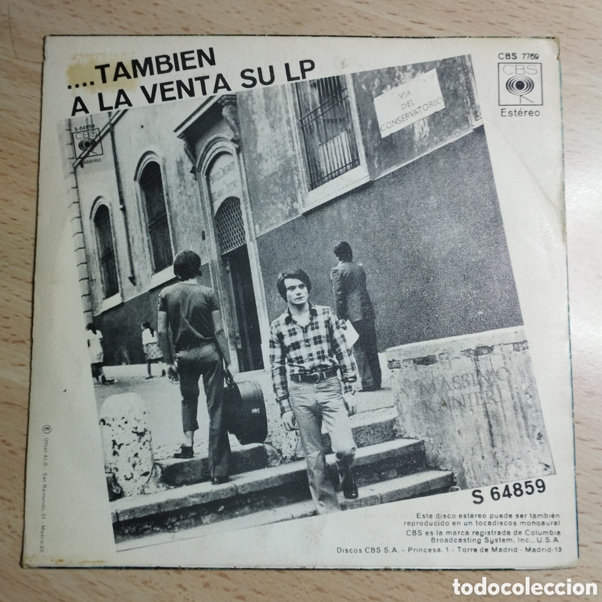 Discos de vinilo: Single 7&rdquo; Massimo Ranieri 1972 V&iacute;a del conservatorio + Jes&uacute;s. - Foto 2