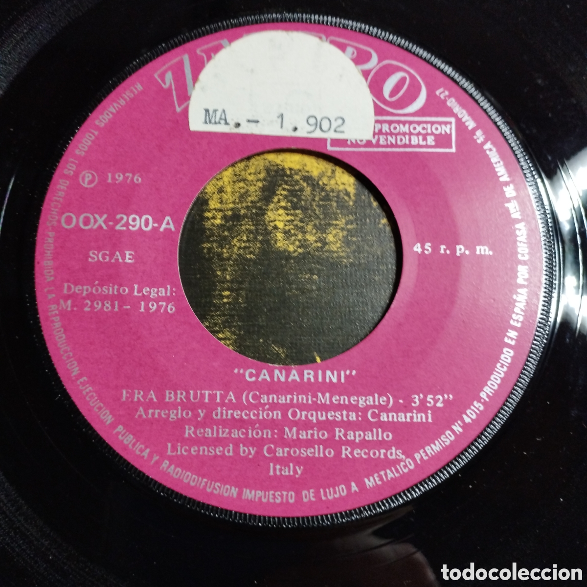 Discos de vinilo: Single 7&rdquo; Canarini 1976 Era Brutta + Delusioni. - Foto 3