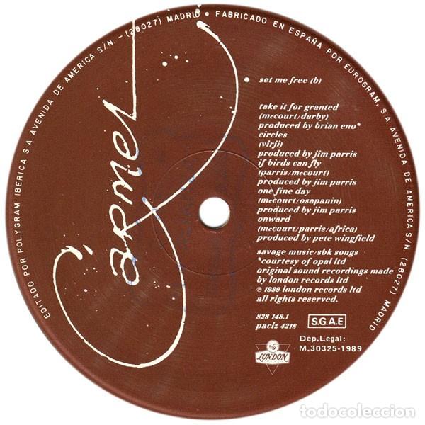 Discos de vinilo: Carmel &lrm;&ndash; Set Me Free - Foto 2