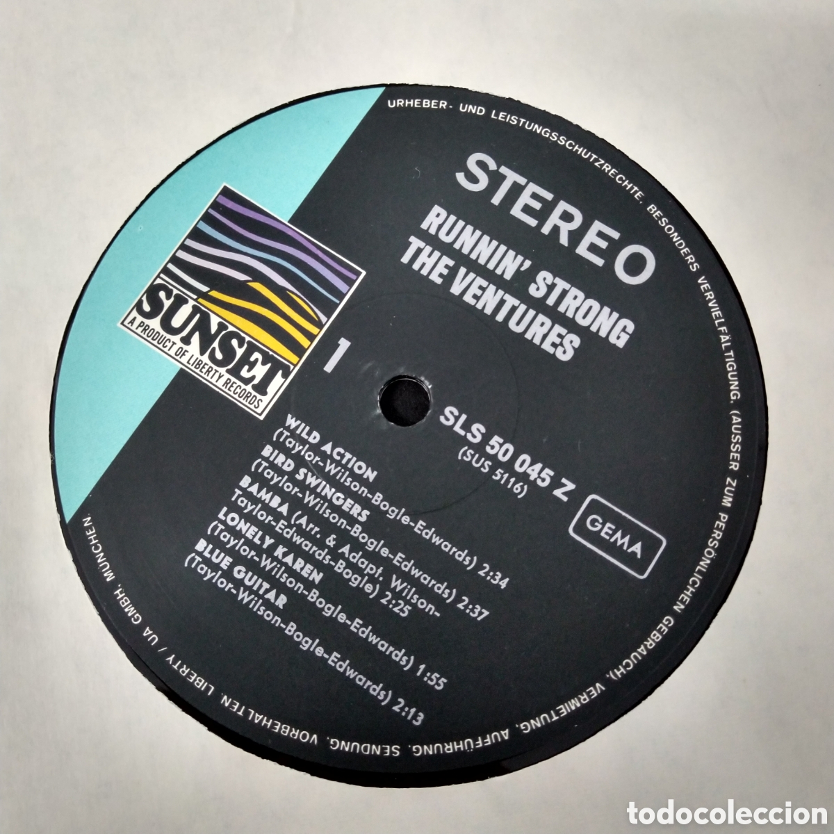 Discos de vinilo: THE VENTURES - RUNNIN STRONG - LP - 1966 - RUNNING - Foto 3