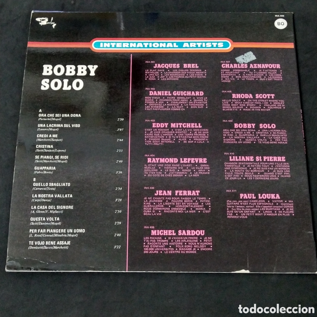 Discos de vinilo: BOBBY SOLO - INTERNATIONAL ARTISTS - LP - Foto 2