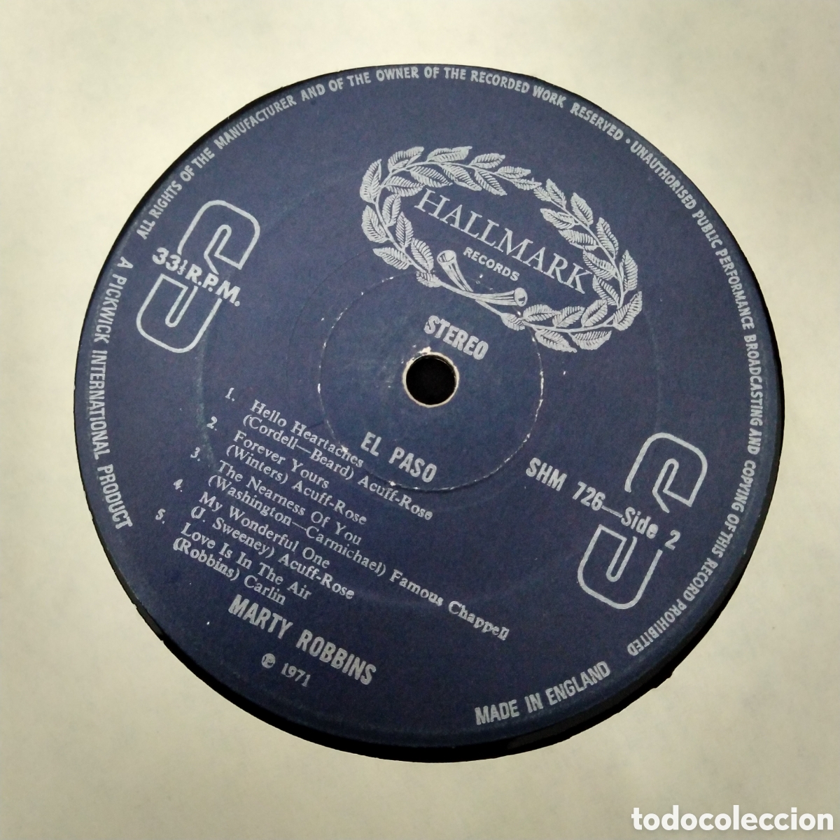 Discos de vinilo: MARTY ROBBINS - EL PASO - LP - 1970 - Foto 3