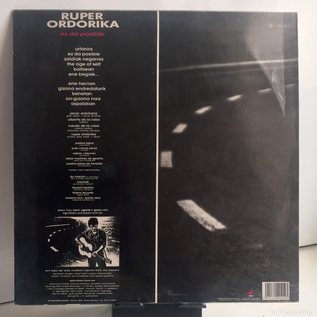 Discos de vinilo: Ruper Ordorika - Ez Da Posible - LP - Foto 2