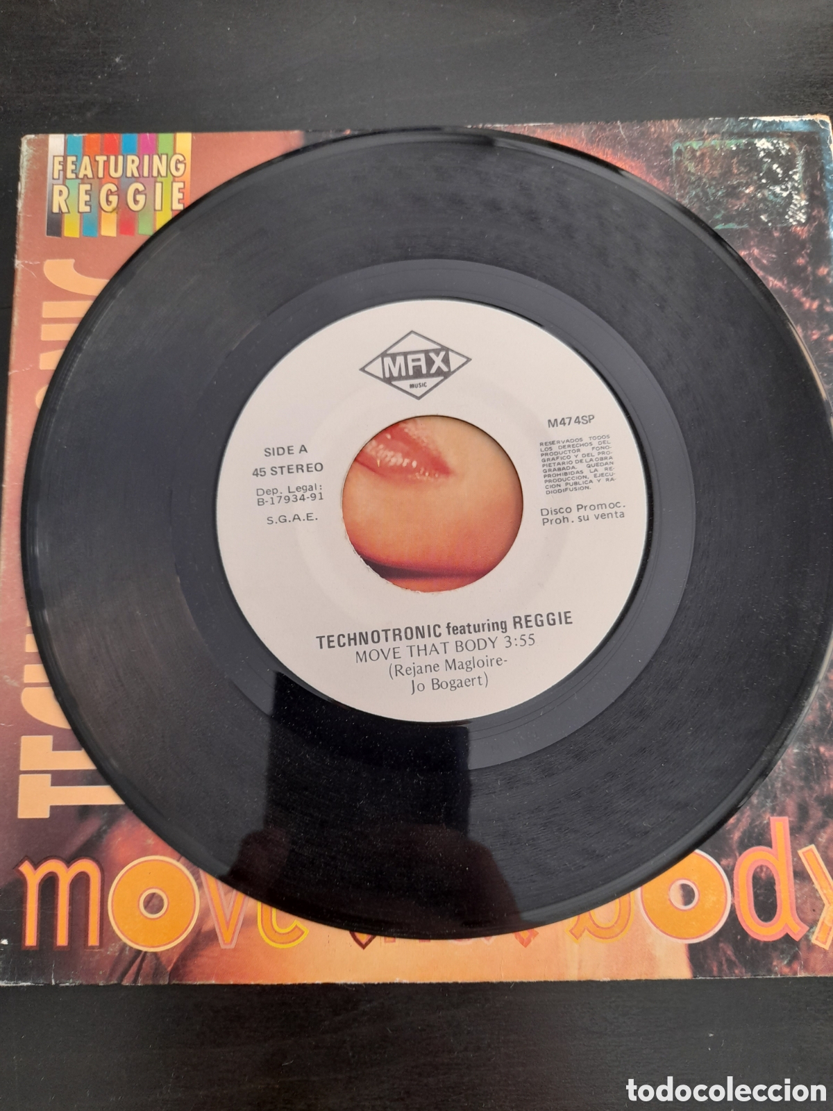 Discos de vinilo: Technotronic Featuring Reggie &ndash; Move That Body. Vinilo, 7&rdquo;, Single. Promo - Foto 3