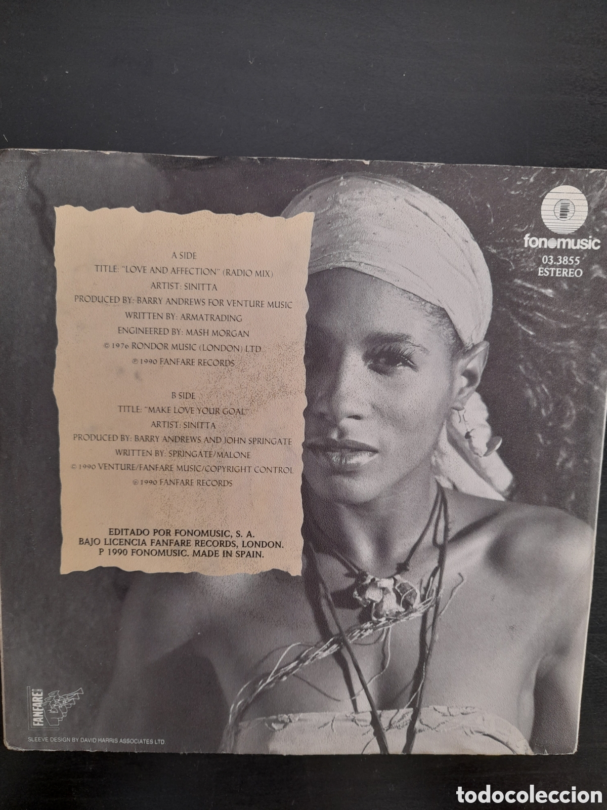 Discos de vinilo: Sinitta &ndash; Love & Affection. 1990, Espa&ntilde;a. 7&rdquo; Single - Foto 2