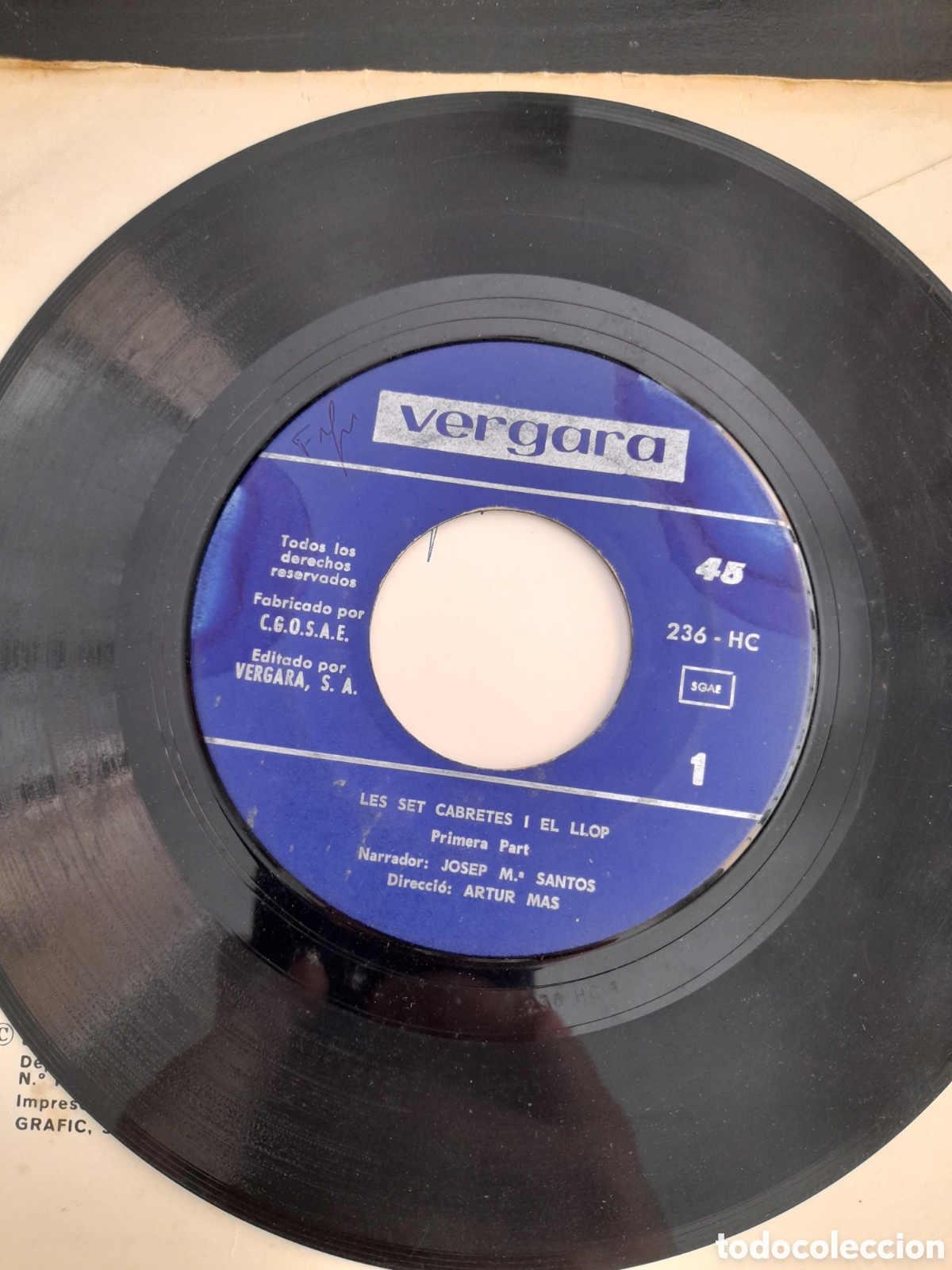 Discos de vinilo: Les set cabretes i el llop. Vinil 7 + Conte - Foto 4
