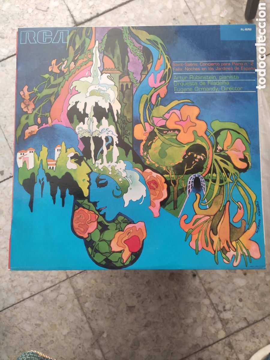 Discos de vinilo: RUBINSTEIN. SAINT SAENS CONCIERTO. FALLA NOCHES HARDINES DE ESPA&Ntilde;A. EUGENE ORMANDY RCA 1983 - Foto 1