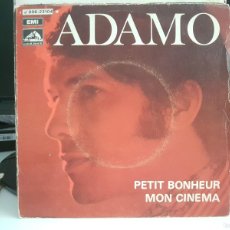 Discos de vinilo: C1 - ADAMO ”PETIT BONHEUR / MON CINEMA” - SINGLE AÑO 1969