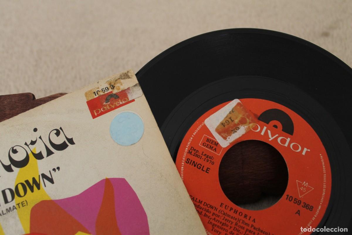 Discos de vinilo: EUPHORIA CALM DOWN SINGLE MADE IN SPAIN 1970 - Foto 3