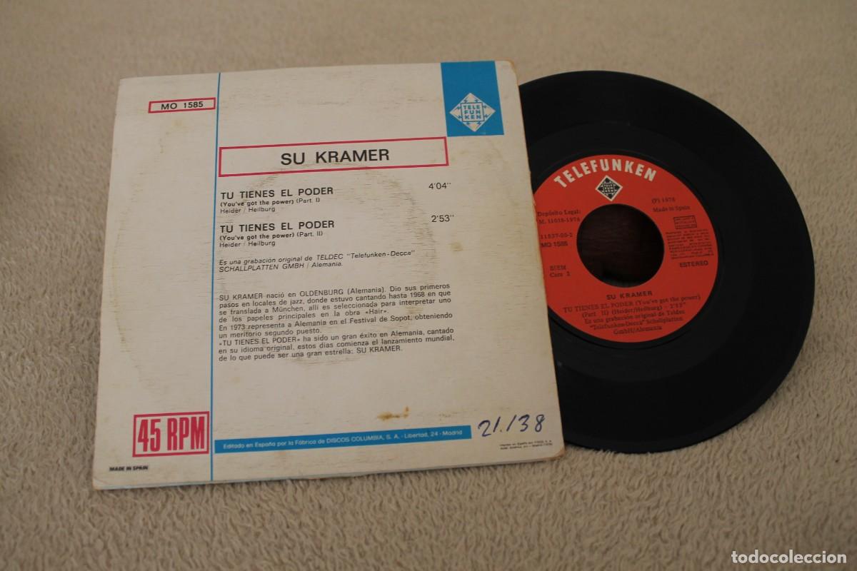 Discos de vinilo: SU KRAMER TU TIENES PODER SINGLE MADE IN SPAIN 1976 - Foto 2