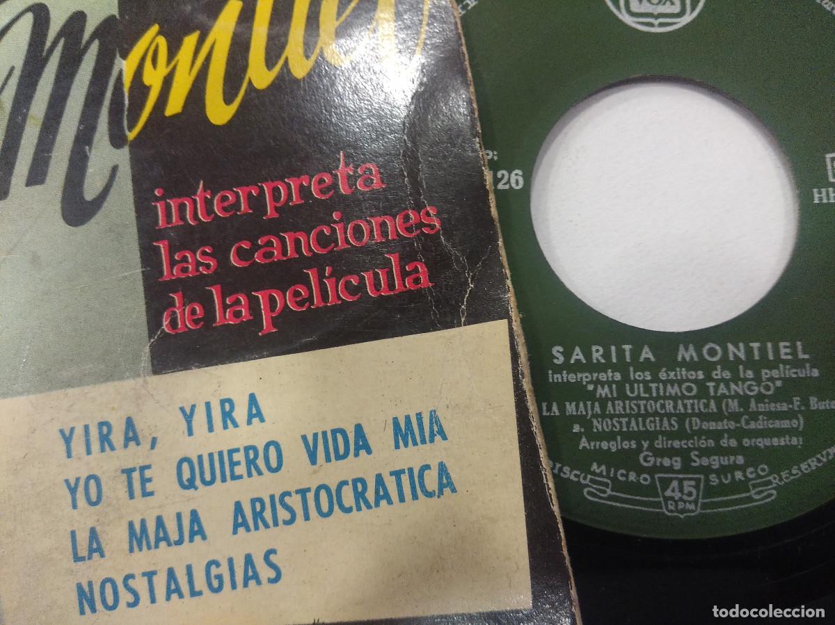 Discos de vinilo: SARITA MONTIEL/MI ULTIMO TANGO/SINGLE. - Foto 2