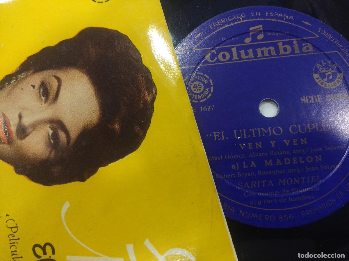 Discos de vinilo: SARITA MONTIEL/MI ULTIMO CUPLE/SINGLE. - Foto 2