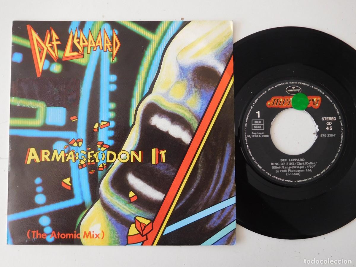 Discos de vinilo: Def Leppard 7 Single. Armageddon it. Edici&oacute;n espa&ntilde;ola - Foto 1