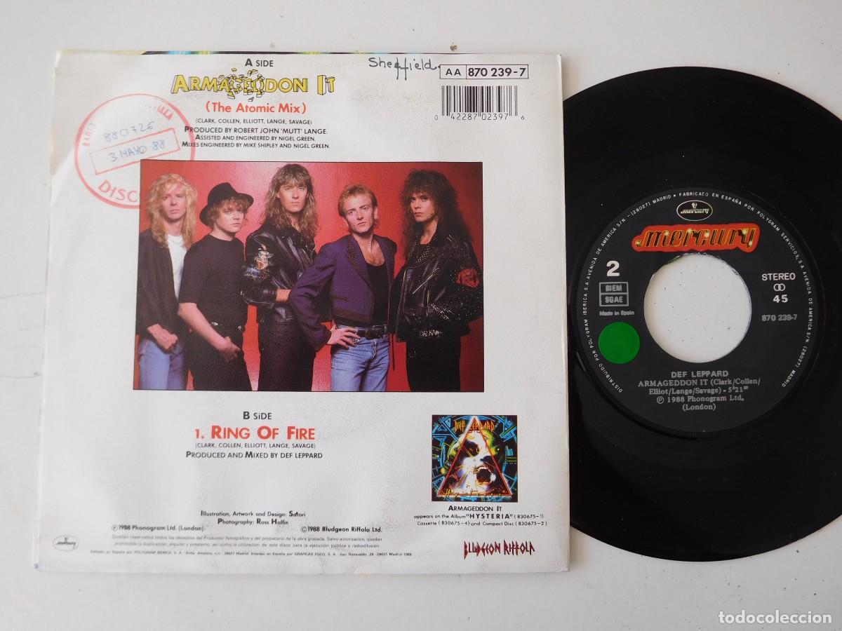 Discos de vinilo: Def Leppard 7 Single. Armageddon it. Edici&oacute;n espa&ntilde;ola - Foto 2