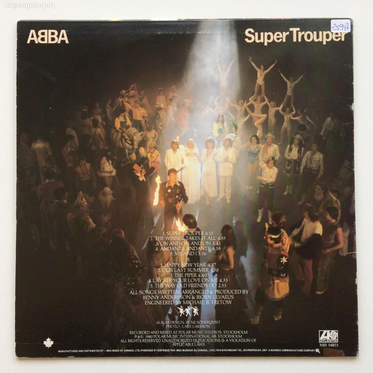 Discos de vinilo: ABBA &ndash; Super Trouper , Canada 1980 Atlantic* - Foto 2