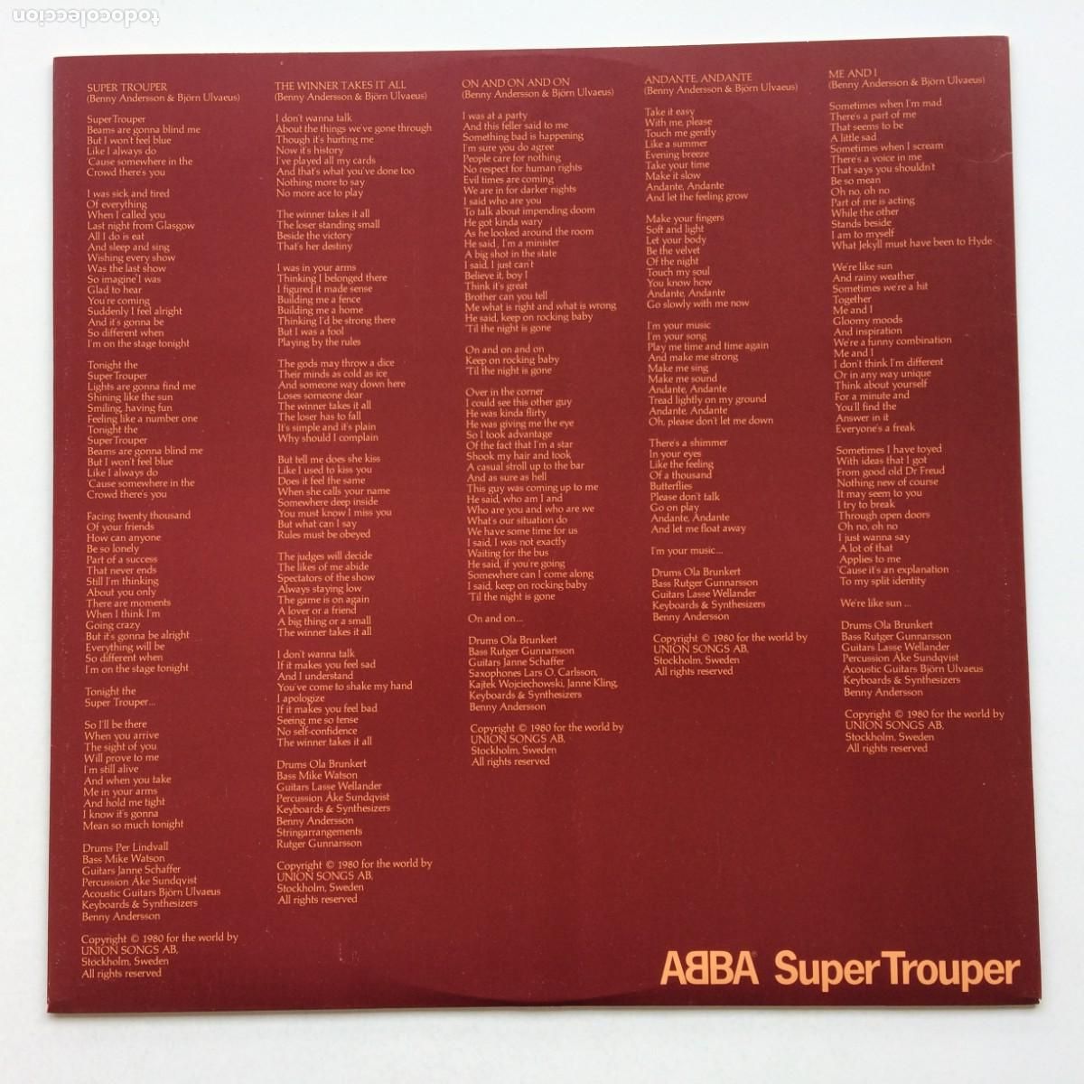 Discos de vinilo: ABBA &ndash; Super Trouper , Canada 1980 Atlantic* - Foto 3