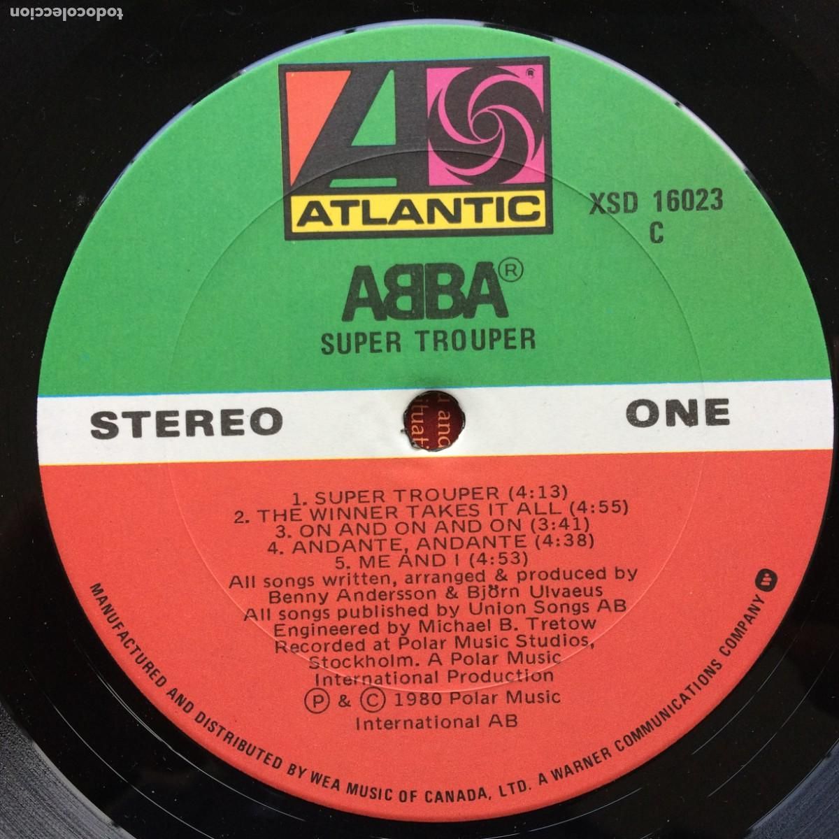 Discos de vinilo: ABBA &ndash; Super Trouper , Canada 1980 Atlantic* - Foto 4