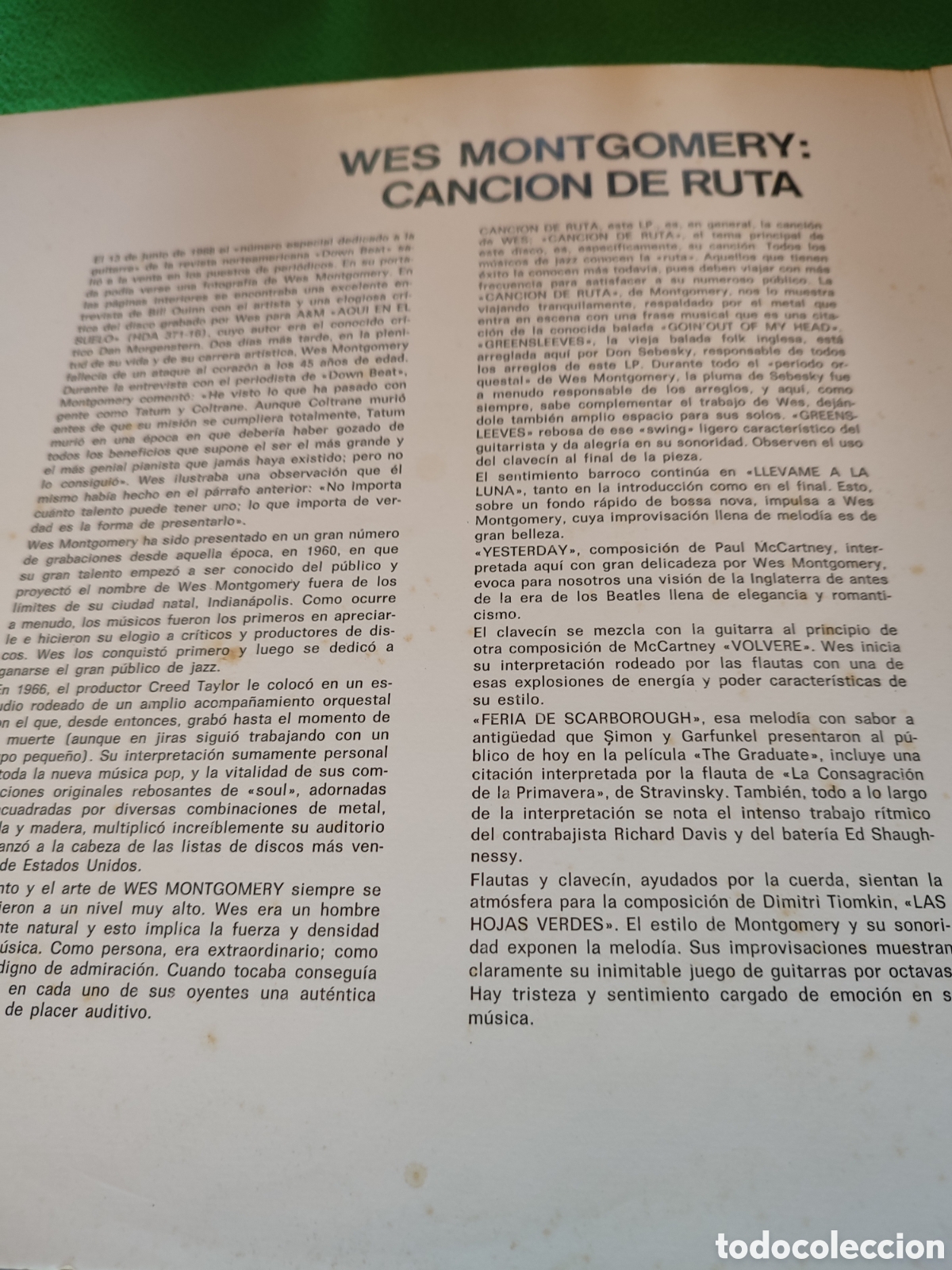 Discos de vinilo: Wes Montgomery - Canci&oacute;n de ruta - Foto 3